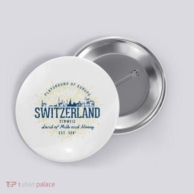 Retro Style Vintage Switzerland Button