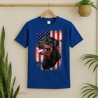 Rottweiler Shirt Vintage American Flag Patriotic 4th Of July T-Shirt thumb 2
