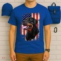 Rottweiler Shirt Vintage American Flag Patriotic 4th Of July T-Shirt thumb 6