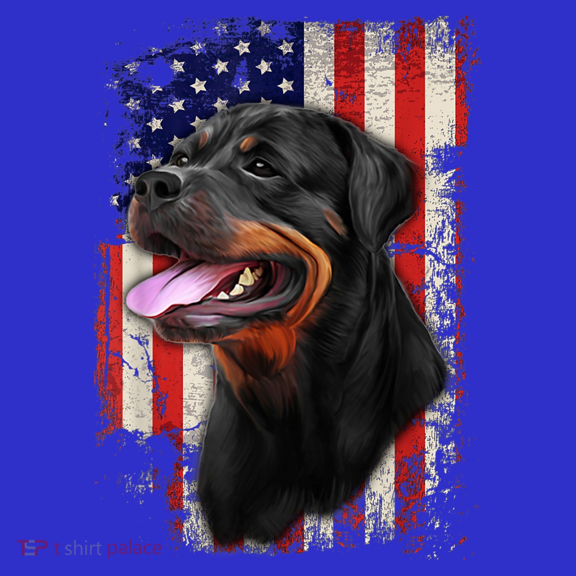 Rottweiler Shirt Vintage American Flag Patriotic 4th Of July T-Shirt
