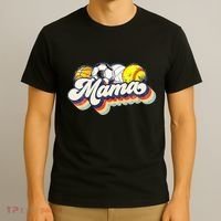 Retro Soccer Volleyball Basketball Softball Mama Mother Day T-Shirt thumb 3
