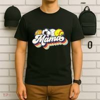 Retro Soccer Volleyball Basketball Softball Mama Mother Day T-Shirt thumb 6
