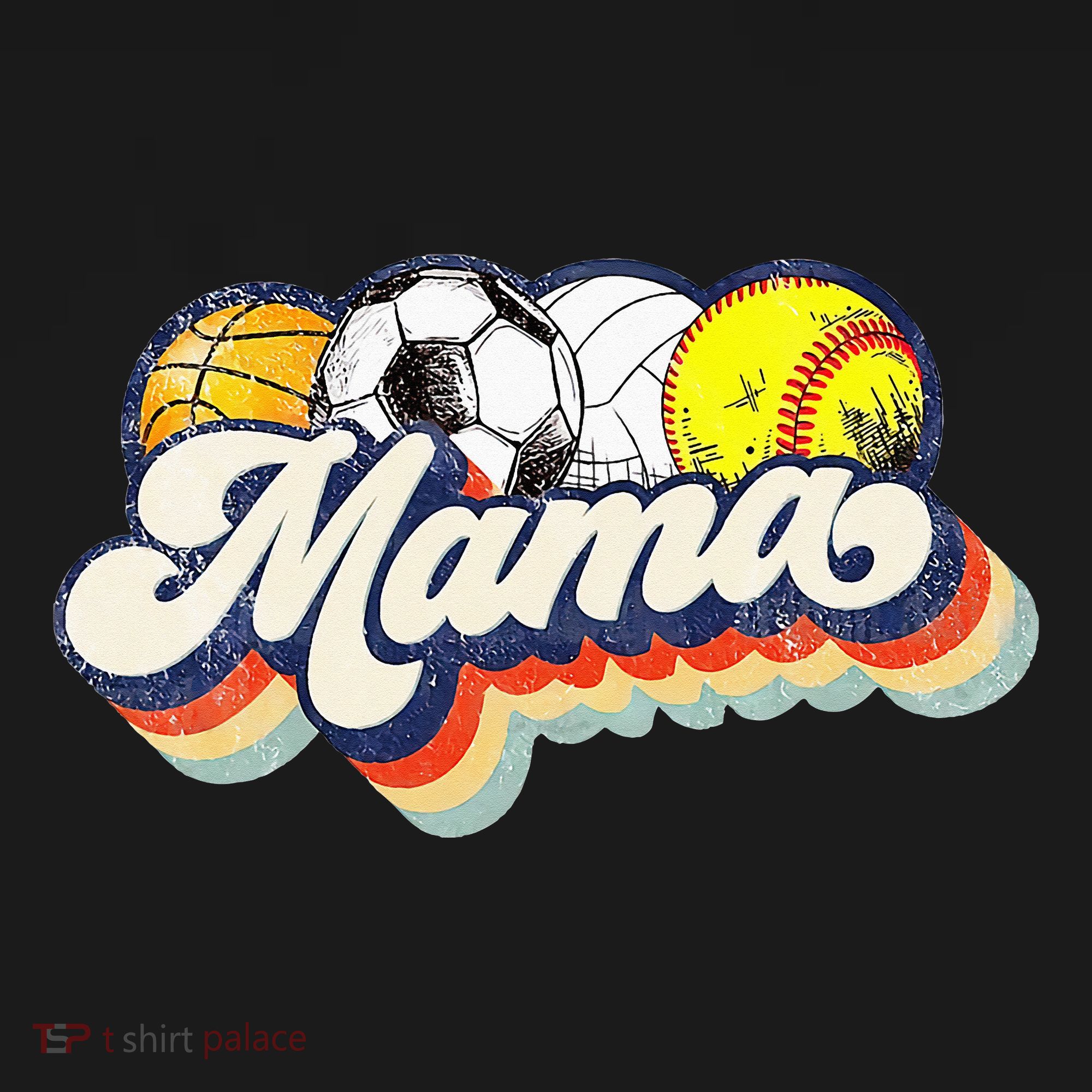 Retro Soccer Volleyball Basketball Softball Mama Mother Day Women's Hoodie