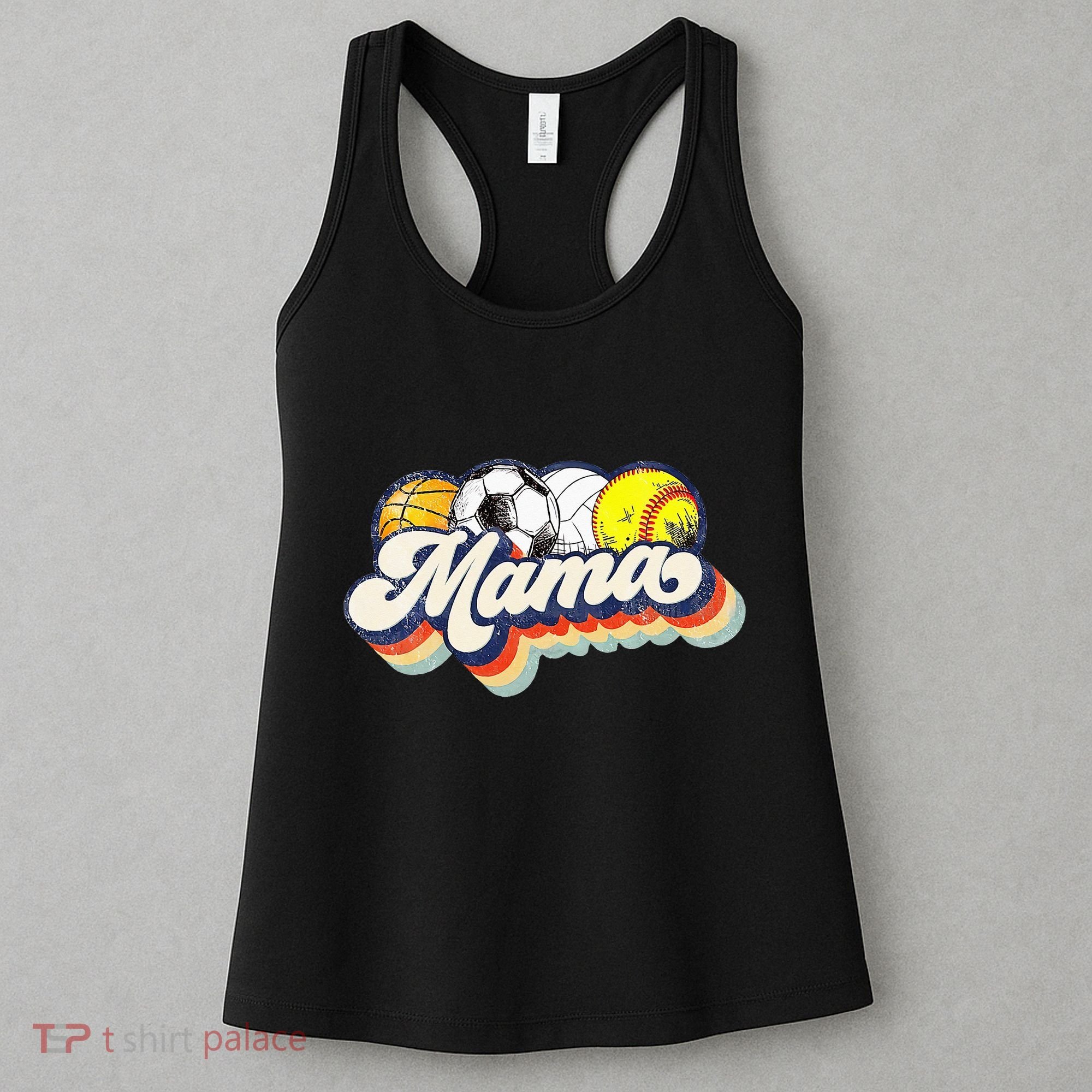 Retro Soccer Volleyball Basketball Softball Mama Mother Day Women's Tank Top