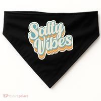 Retro Salty Vibes Beach Lover USA-Made Doggie Bandana thumb 0