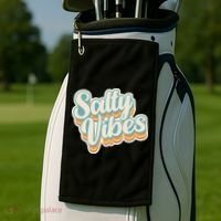 Retro Salty Vibes Beach Lover Golf Towel thumb 2