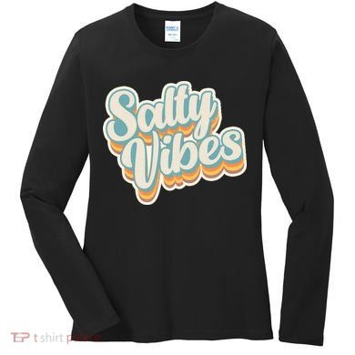 Retro Salty Vibes Beach Lover Women's Long Sleeve Shirt