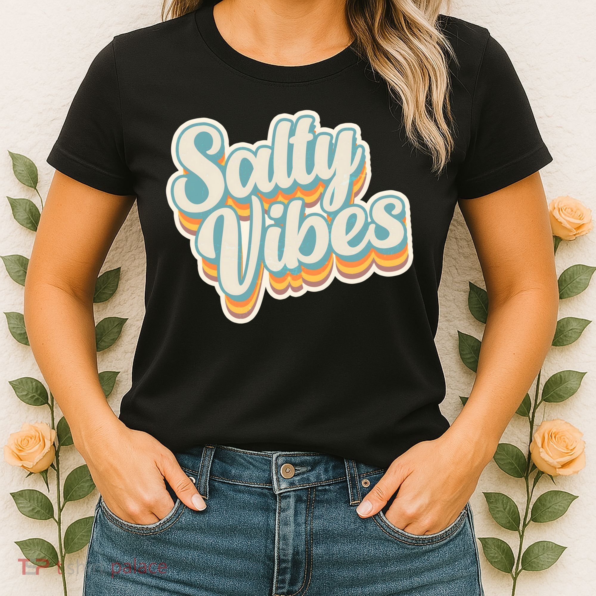 Retro Salty Vibes Beach Lover Women's T-Shirt