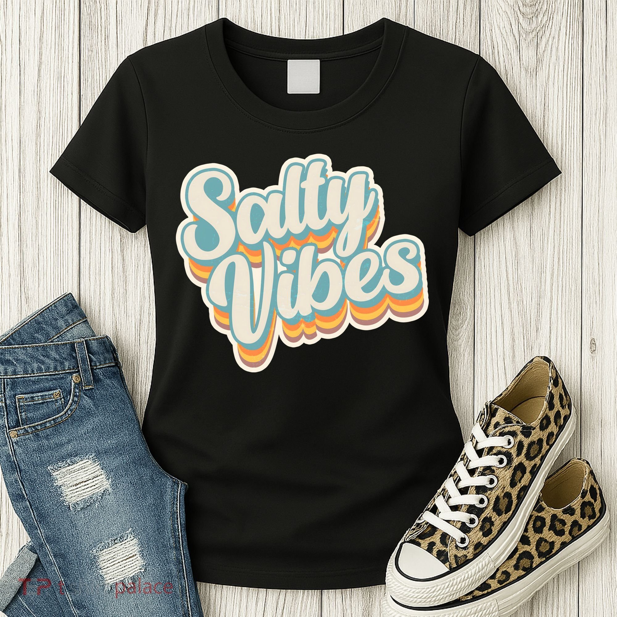 Retro Salty Vibes Beach Lover Women's T-Shirt