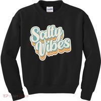 Retro Salty Vibes Beach Lover Kids Sweatshirt thumb 0