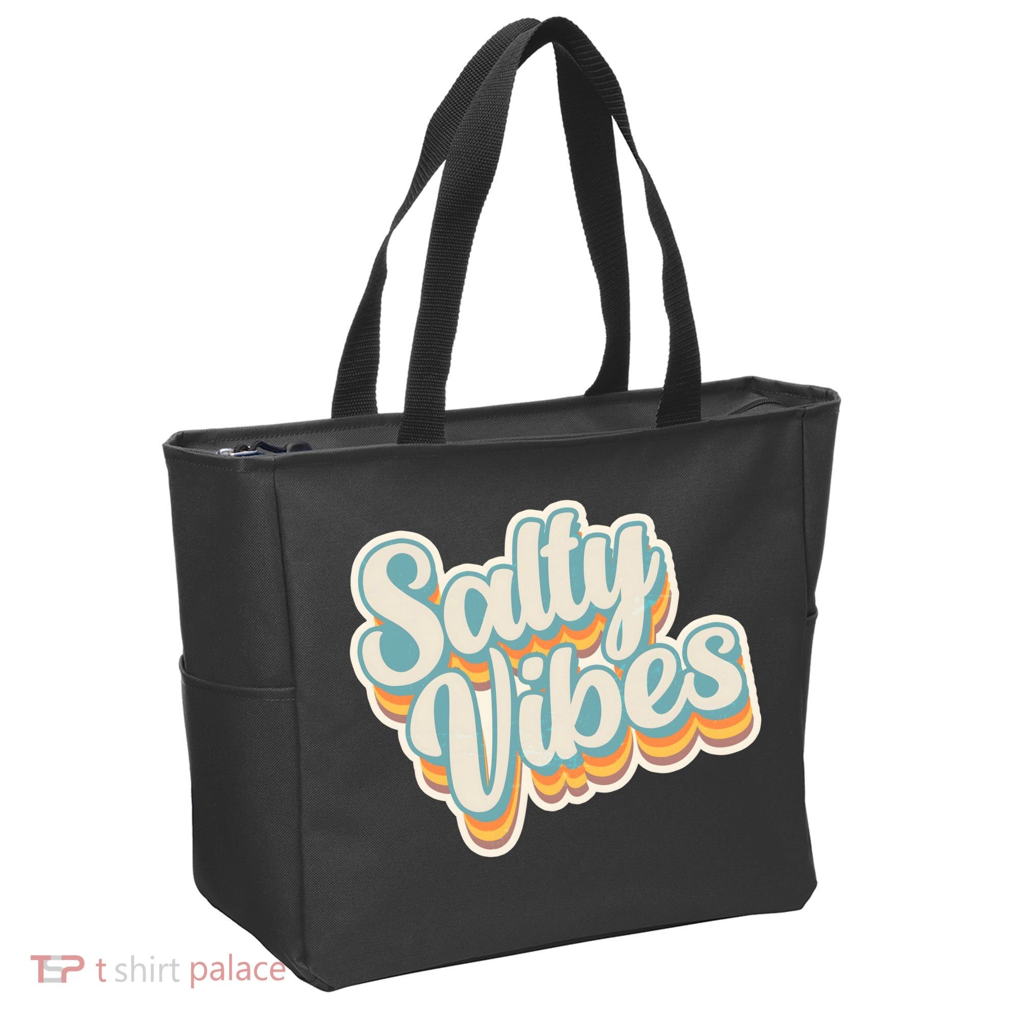 Retro Salty Vibes Beach Lover Tote Bag