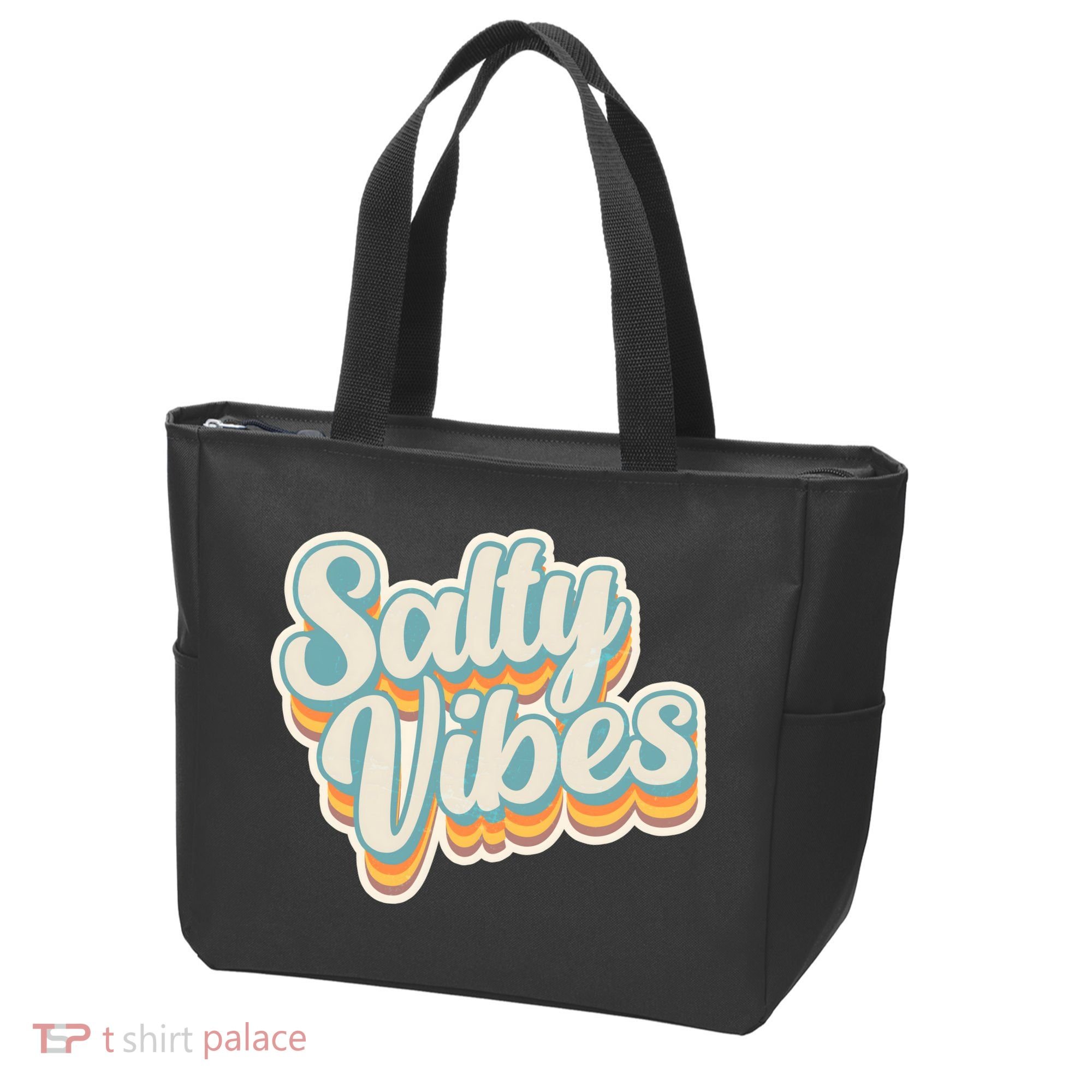 Retro Salty Vibes Beach Lover Tote Bag