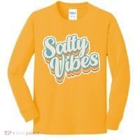Retro Salty Vibes Beach Lover Kids Long Sleeve Shirt thumb 0