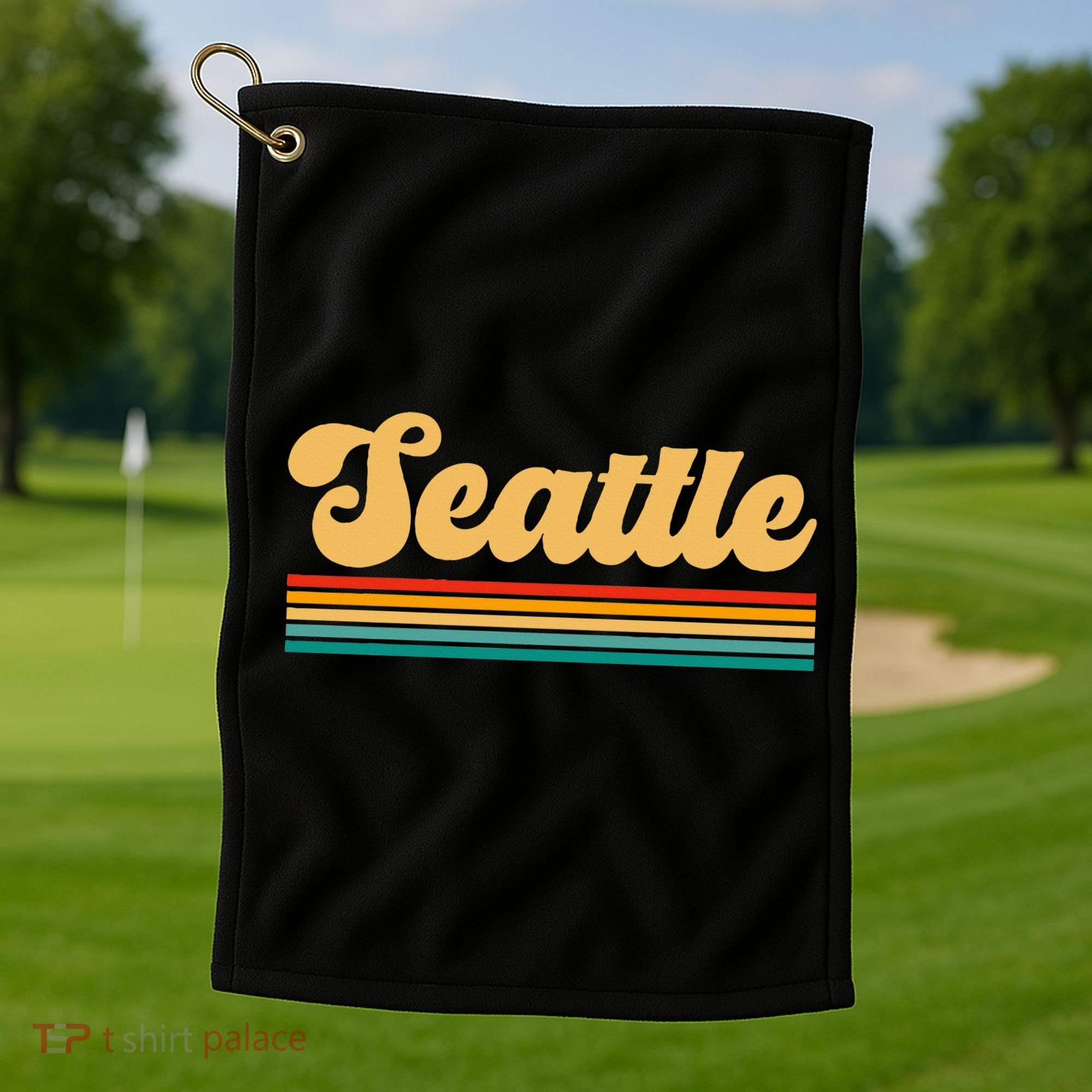 Retro Seattle Washington Golf Towel