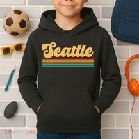 Retro Seattle Washington Kids Hoodie thumb 2