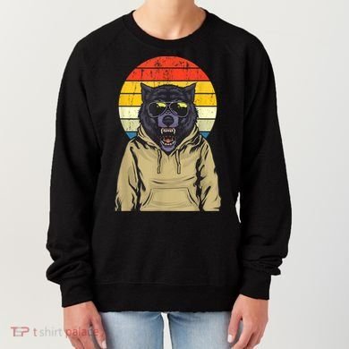 Retro Sunset Wolf Women's Sweatshirt