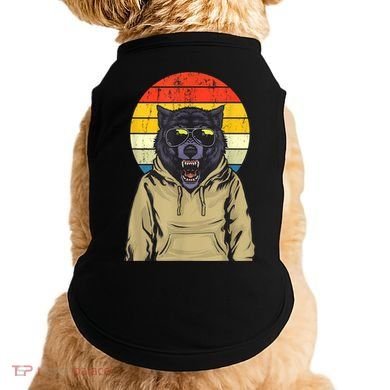 Retro Sunset Wolf Doggie Tank