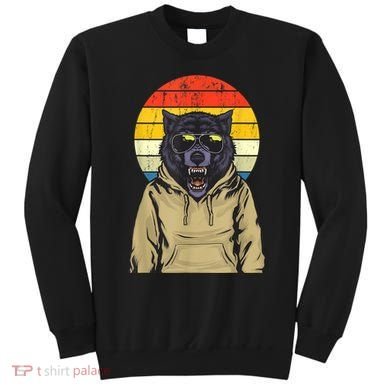 Retro Sunset Wolf Sweatshirt
