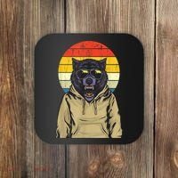 Retro Sunset Wolf Coaster thumb 0