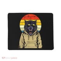 Retro Sunset Wolf Mousepad thumb 0