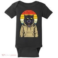 Retro Sunset Wolf Baby Bodysuit thumb 0