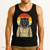 Retro Sunset Wolf Tank Top thumb 3