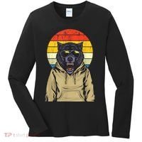 Retro Sunset Wolf Women's Long Sleeve Shirt thumb 0