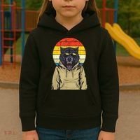 Retro Sunset Wolf Kids Hoodie thumb 3