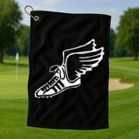 Running Shoe With Wings Track And Field Sneaker Golf Towel thumb 1