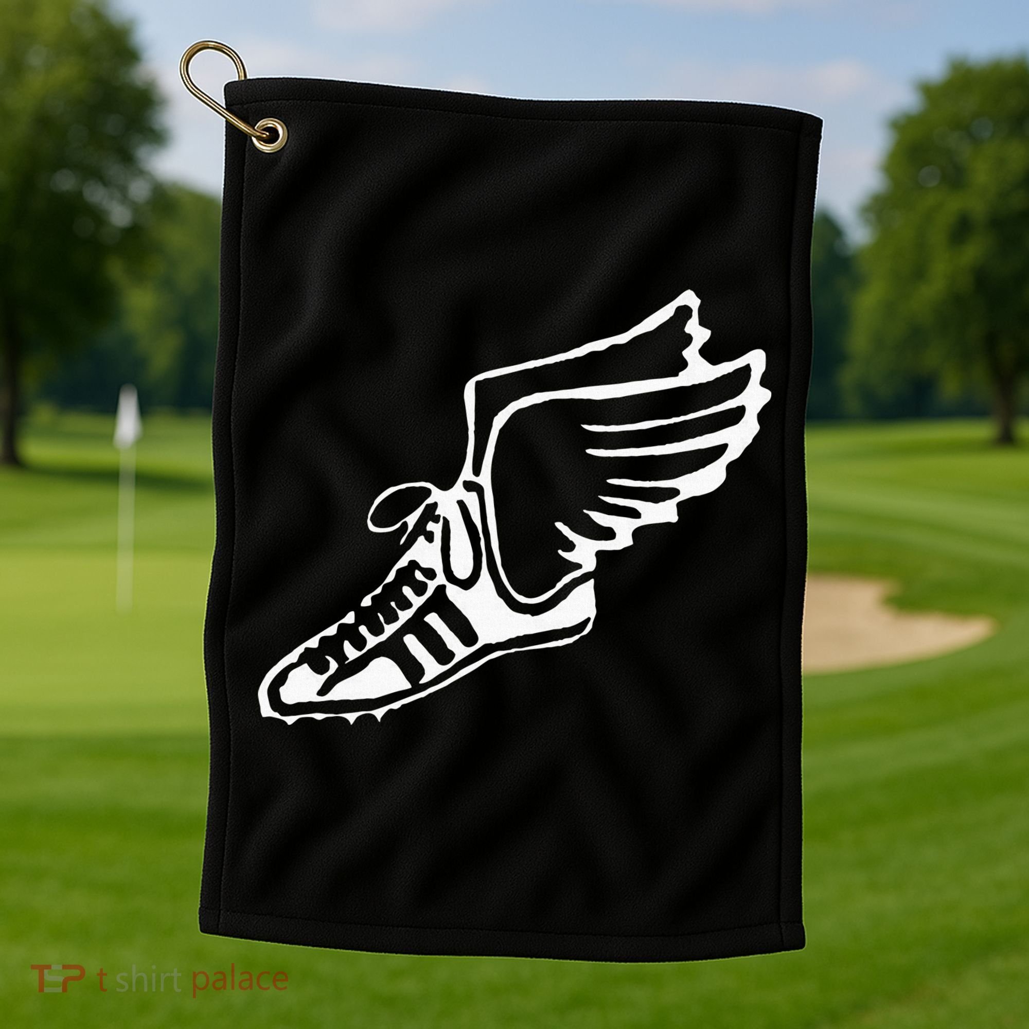 Running Shoe With Wings Track And Field Sneaker Golf Towel
