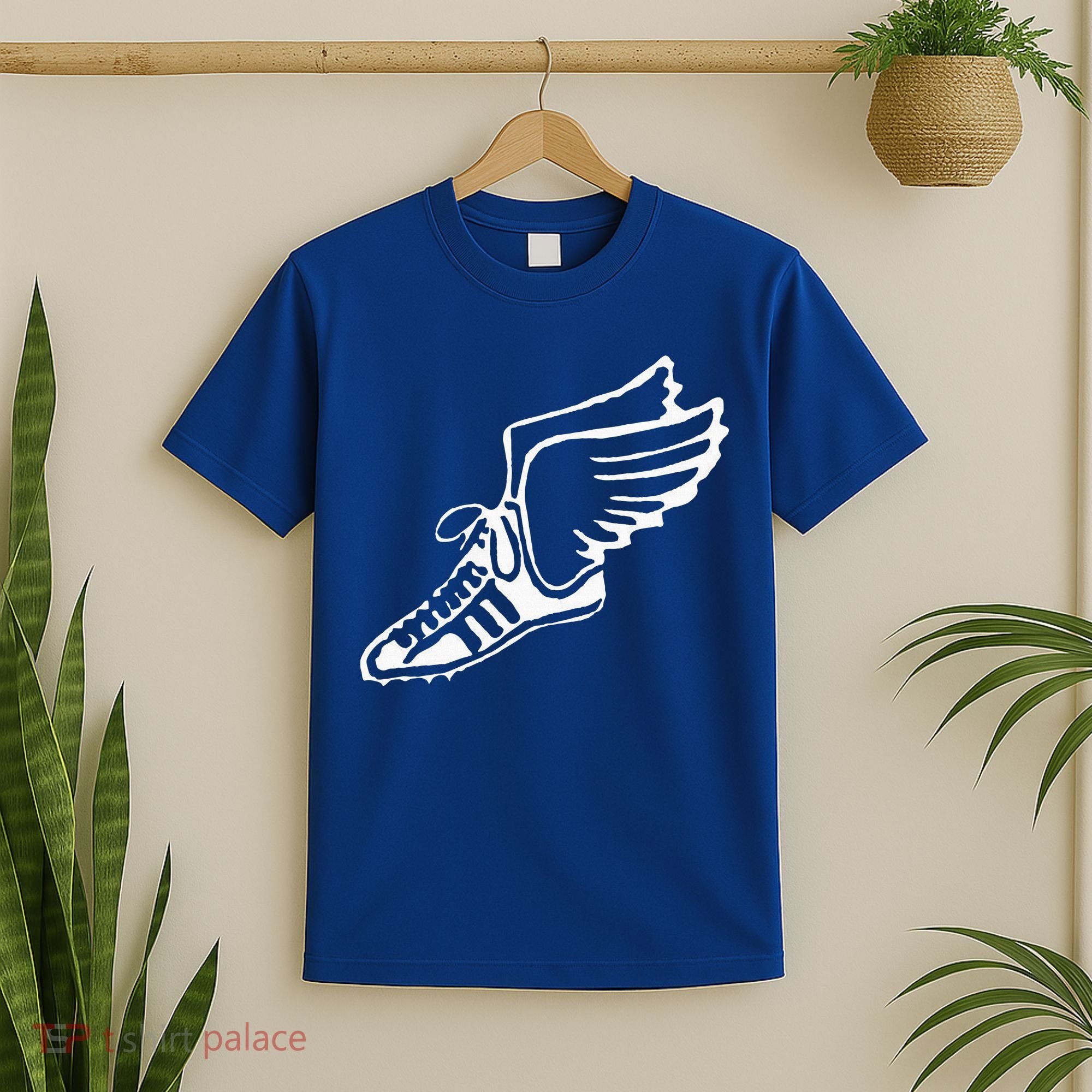 Running Shoe With Wings Track And Field Sneaker T-Shirt