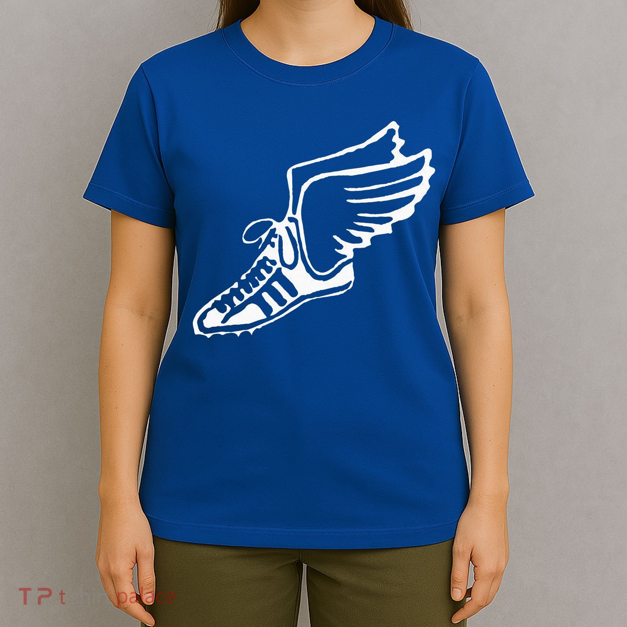 Running Shoe With Wings Track And Field Sneaker T-Shirt