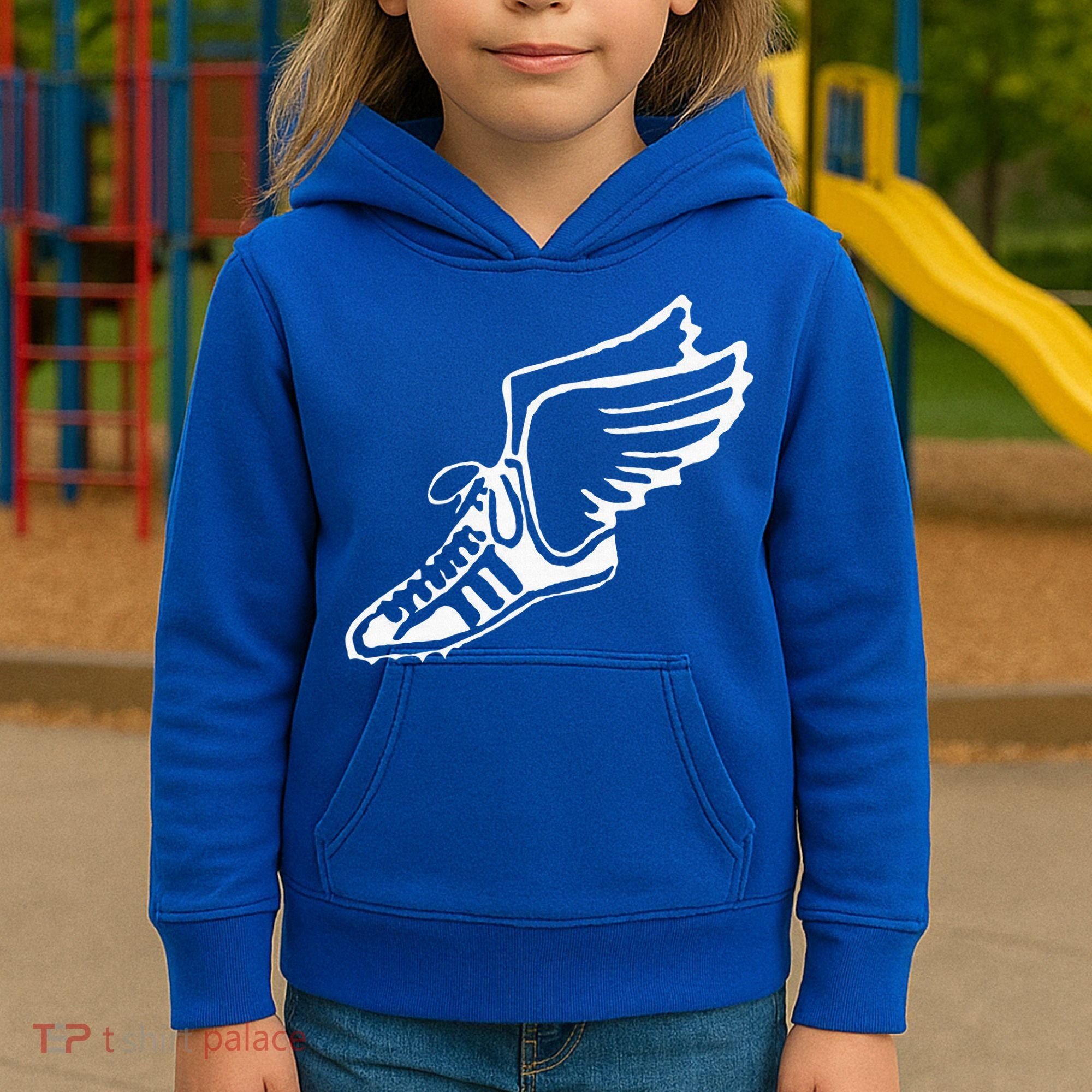 Running Shoe With Wings Track And Field Sneaker Kids Hoodie