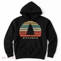 Retro Sunset Wisconsin Pine Tree Hoodie thumb 0