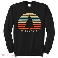 Retro Sunset Wisconsin Pine Tree Sweatshirt thumb 0