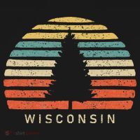 Retro Sunset Wisconsin Pine Tree Sweatshirt thumb 3