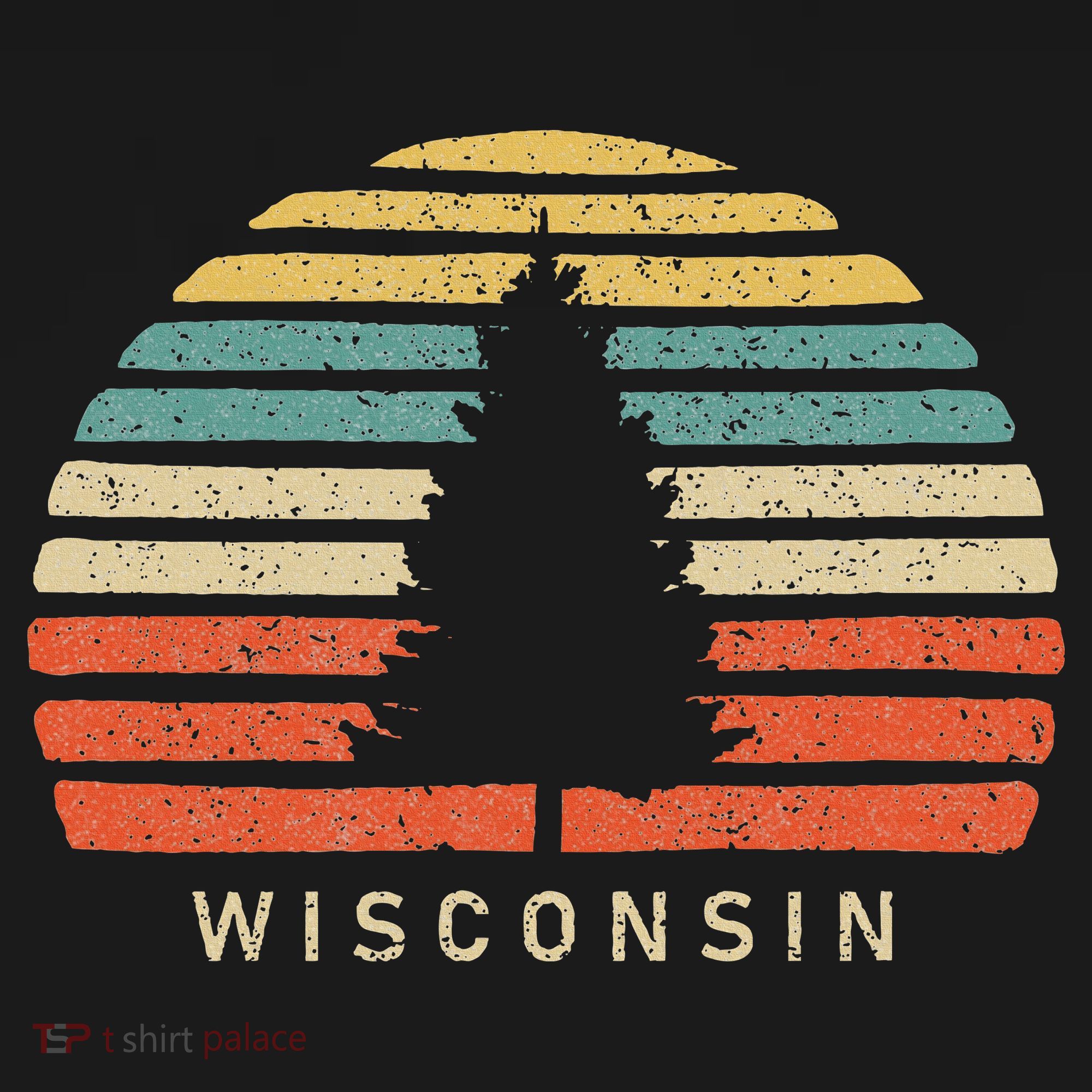 Retro Sunset Wisconsin Pine Tree Pajama Set