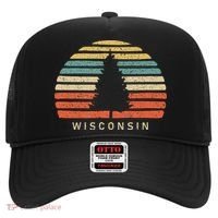 Retro Sunset Wisconsin Pine Tree Hat thumb 0