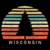 Retro Sunset Wisconsin Pine Tree Women's T-Shirt thumb 6
