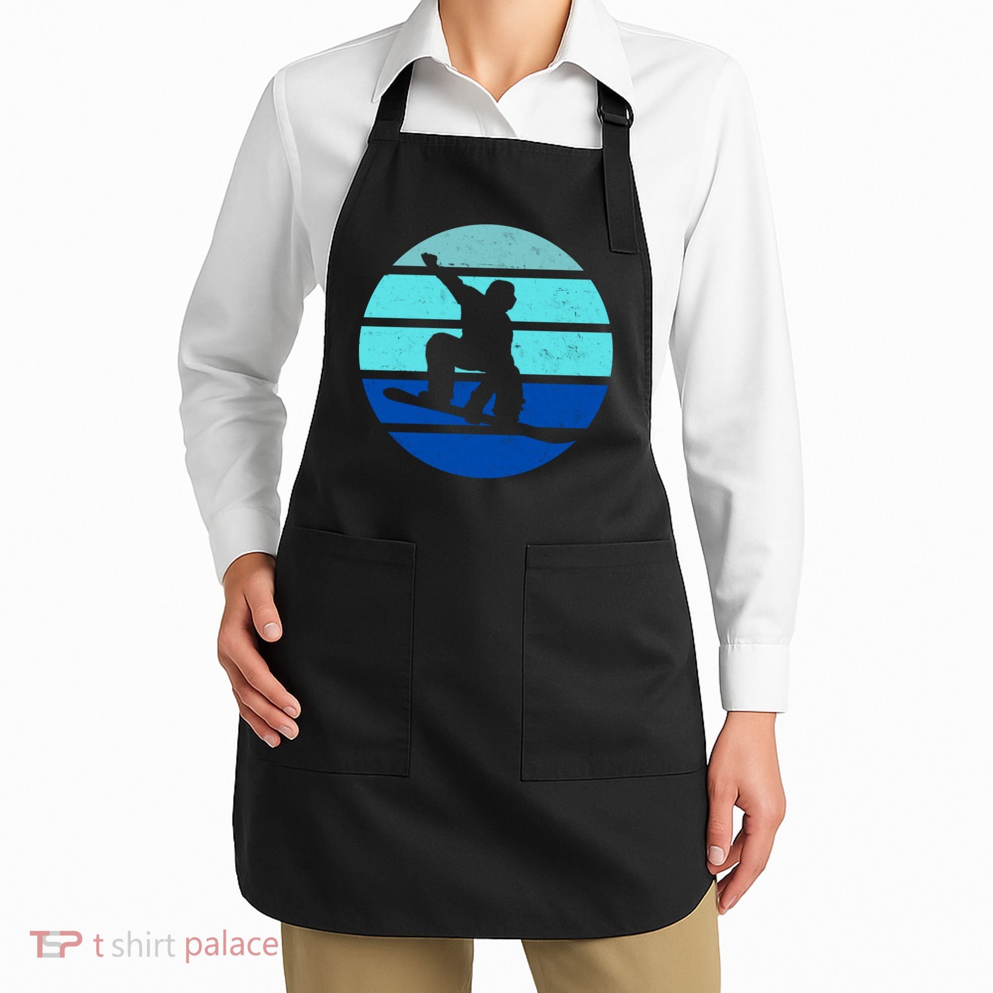 Retro Snowboarding Winter Sport Apron