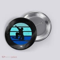 Retro Snowboarding Winter Sport Button thumb 0