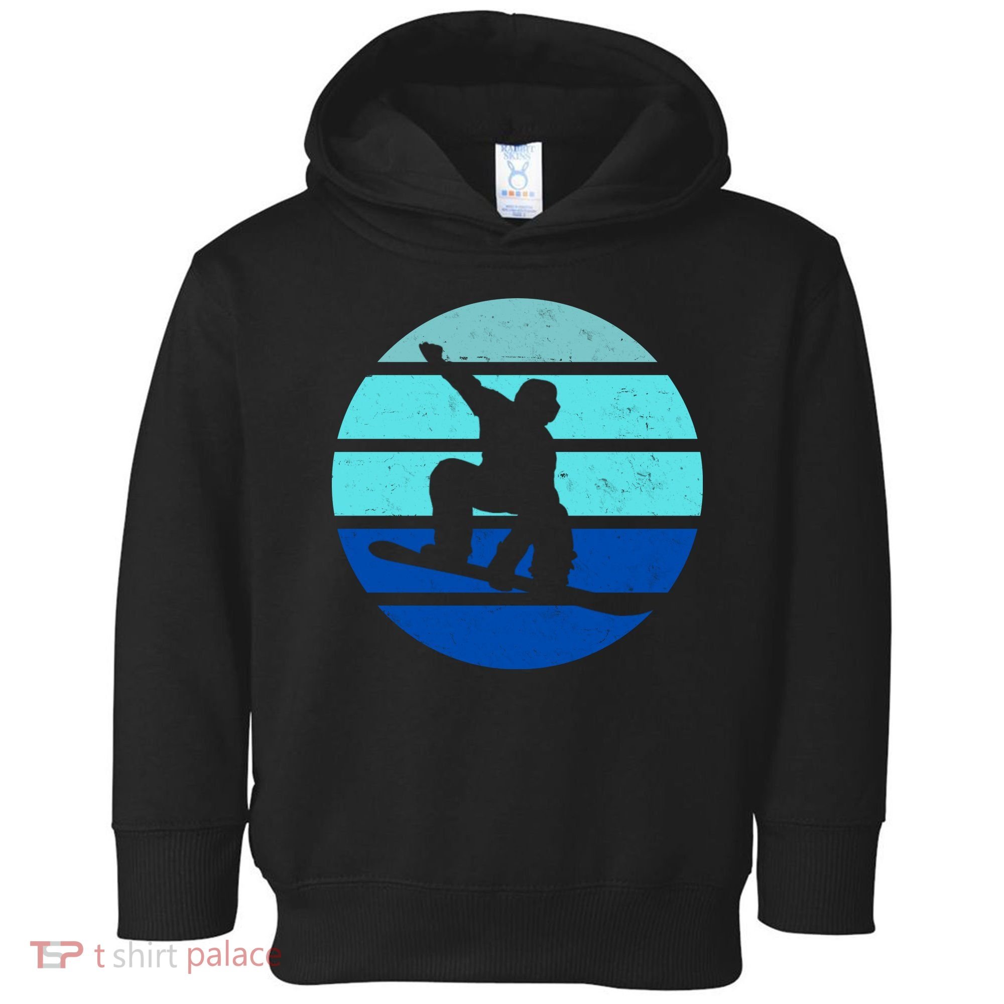 Retro Snowboarding Winter Sport Toddler Hoodie