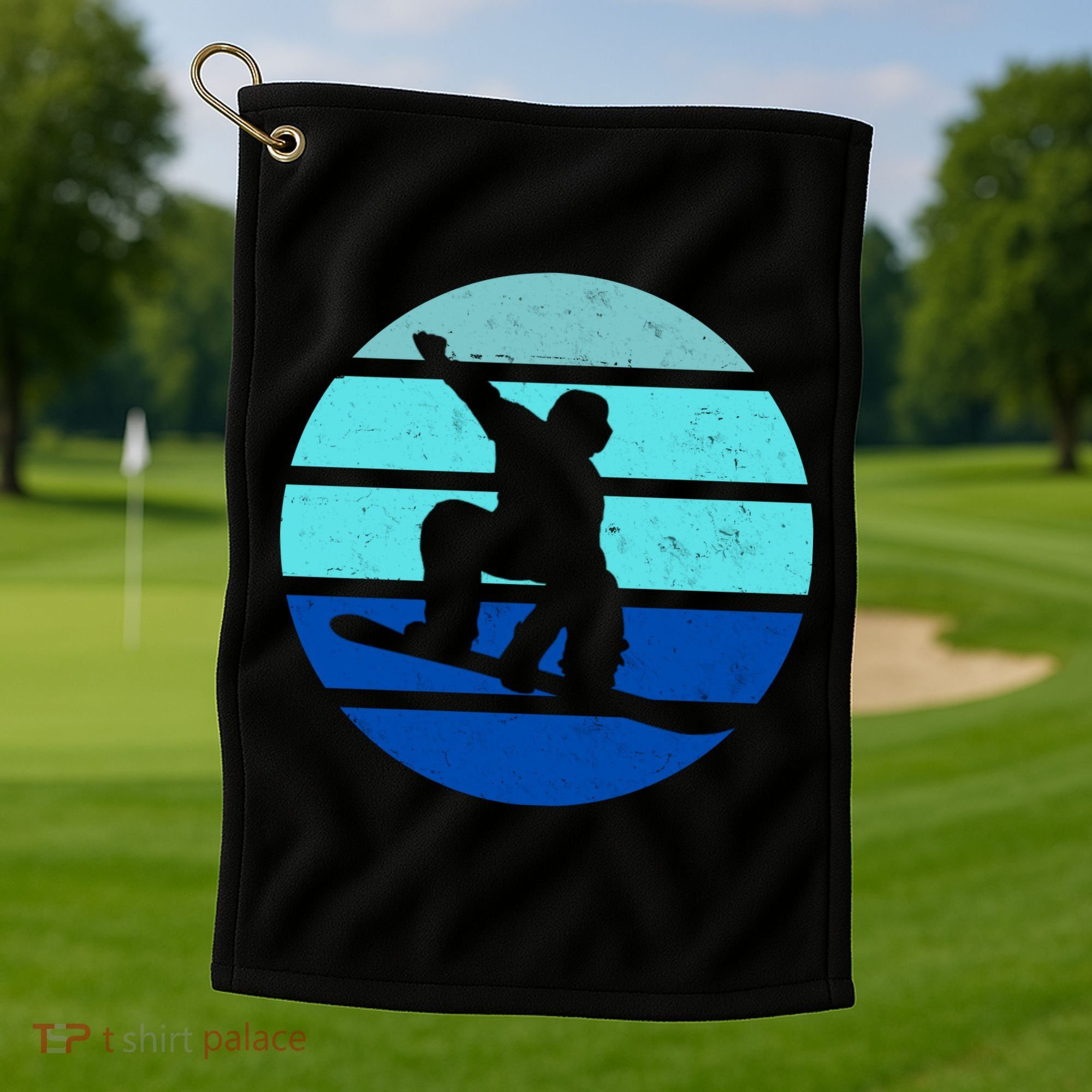 Retro Snowboarding Winter Sport Golf Towel