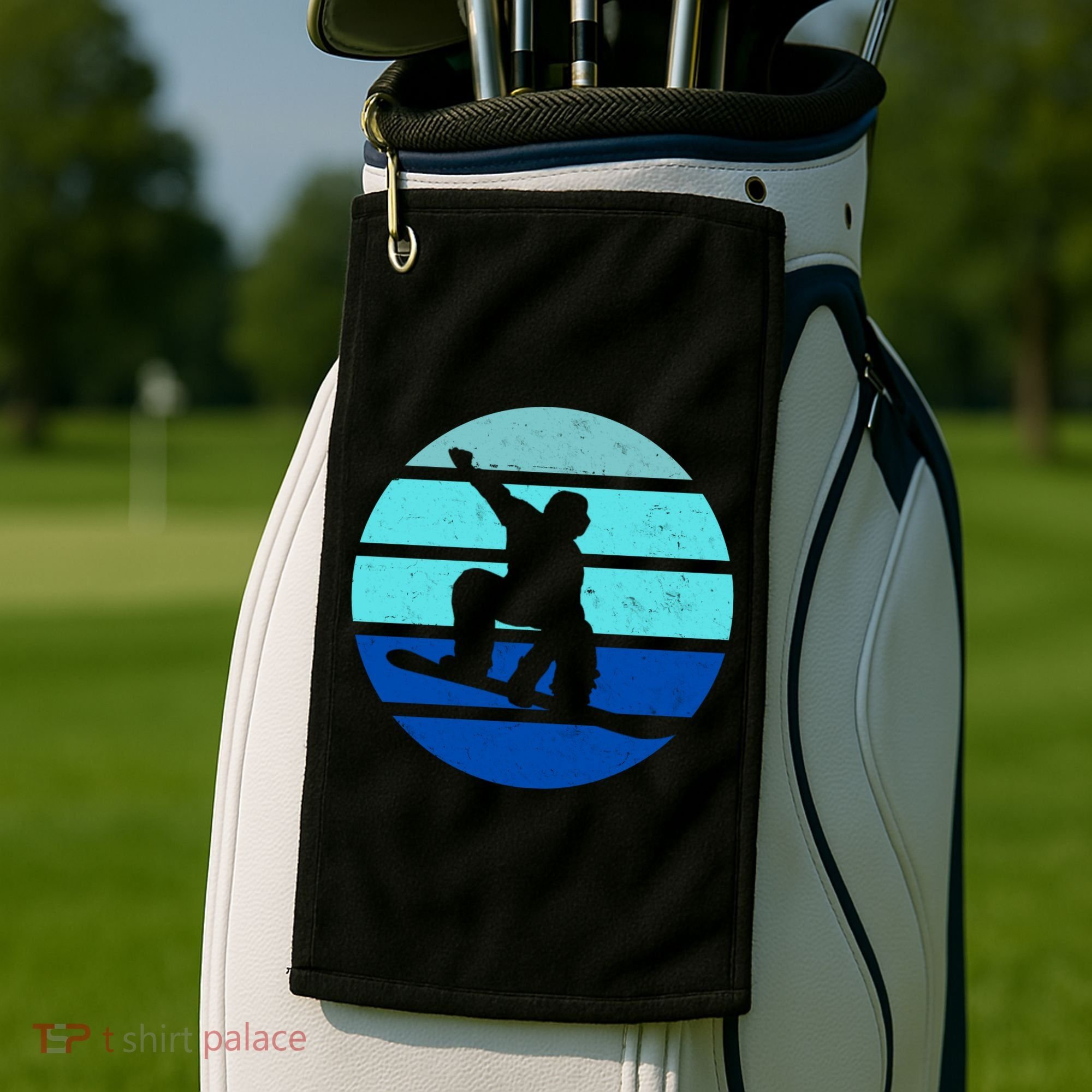 Retro Snowboarding Winter Sport Golf Towel