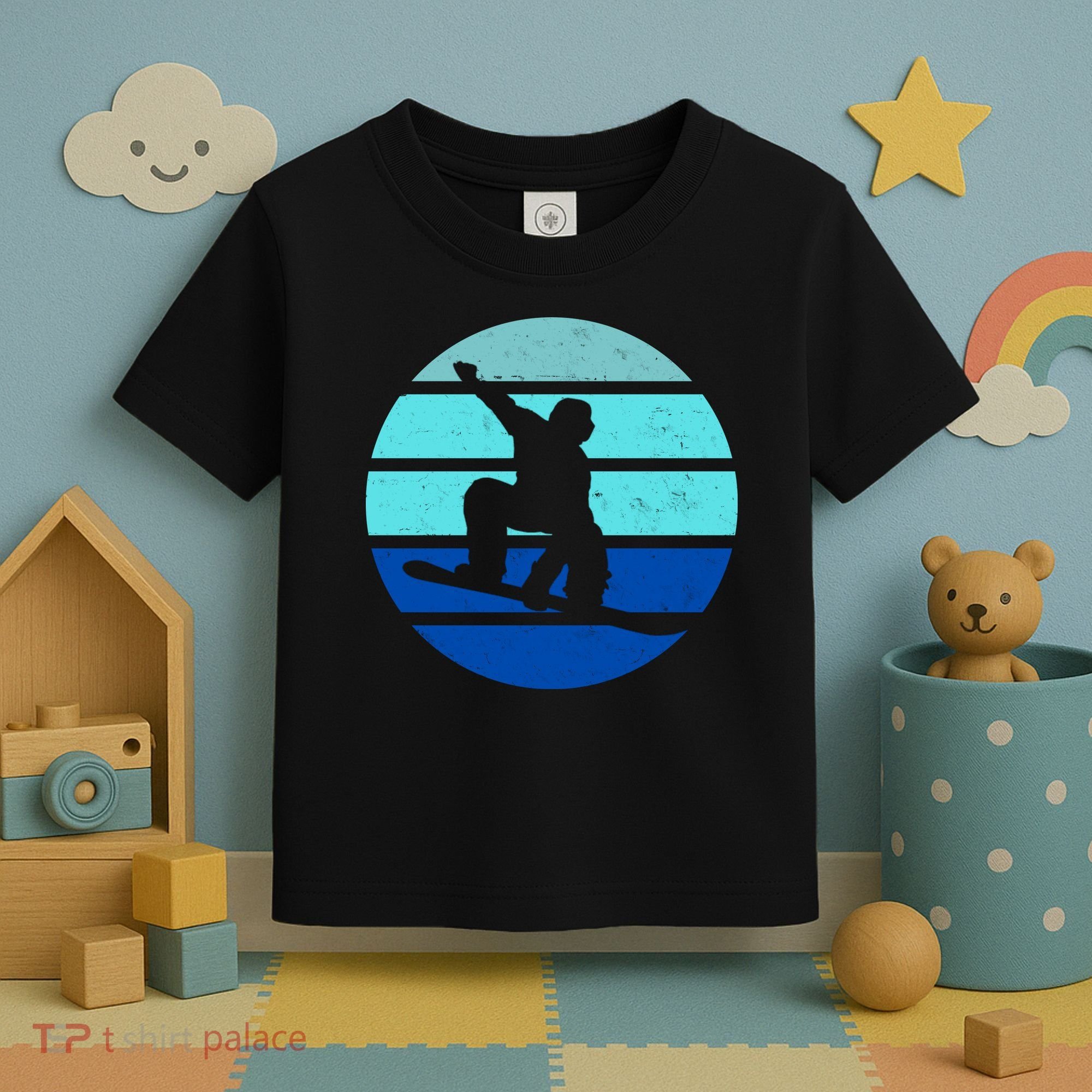 Retro Snowboarding Winter Sport Toddler T-Shirt