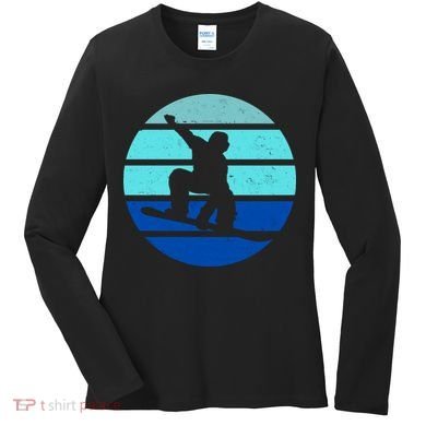 Retro Snowboarding Winter Sport Women's Long Sleeve Shirt