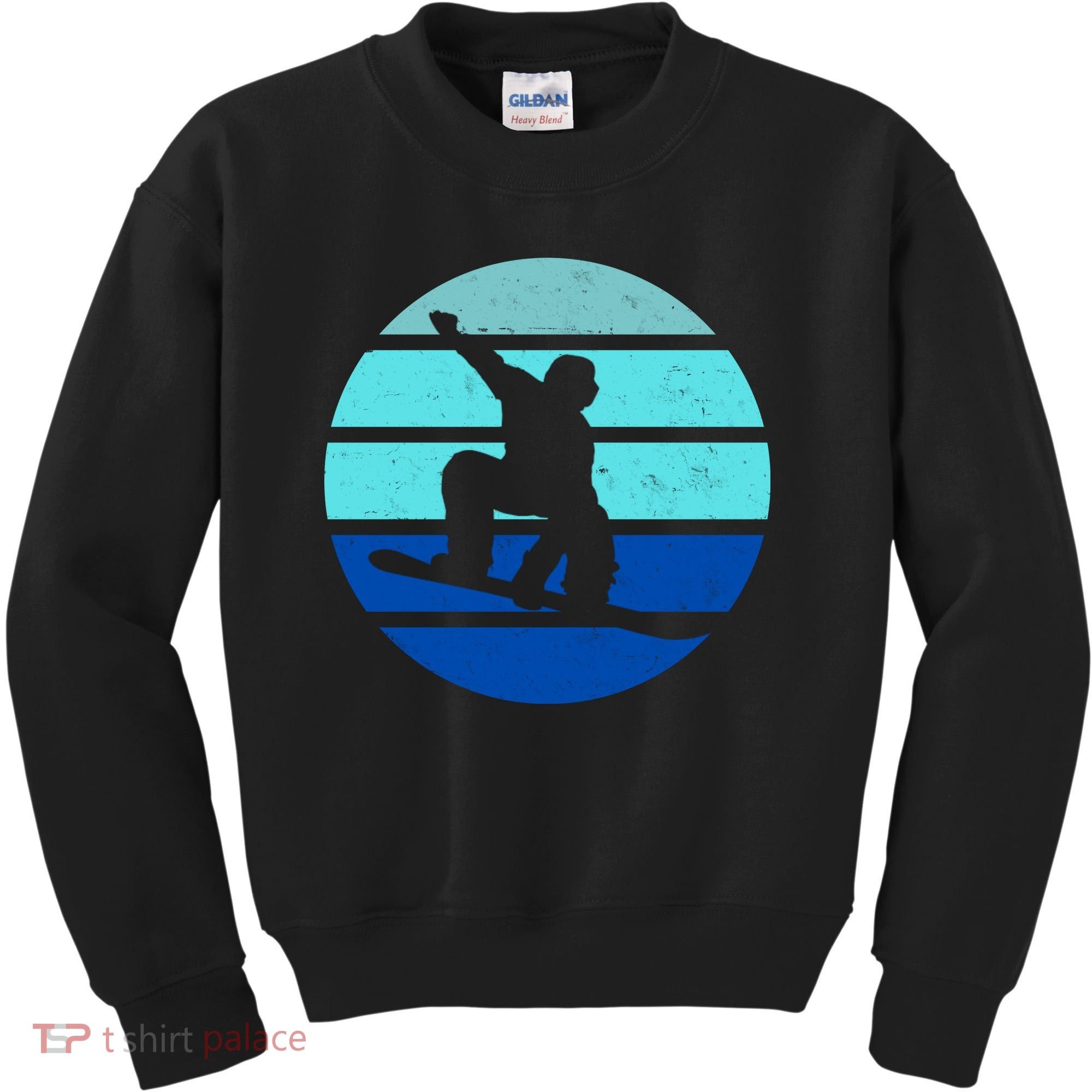Retro Snowboarding Winter Sport Kids Sweatshirt