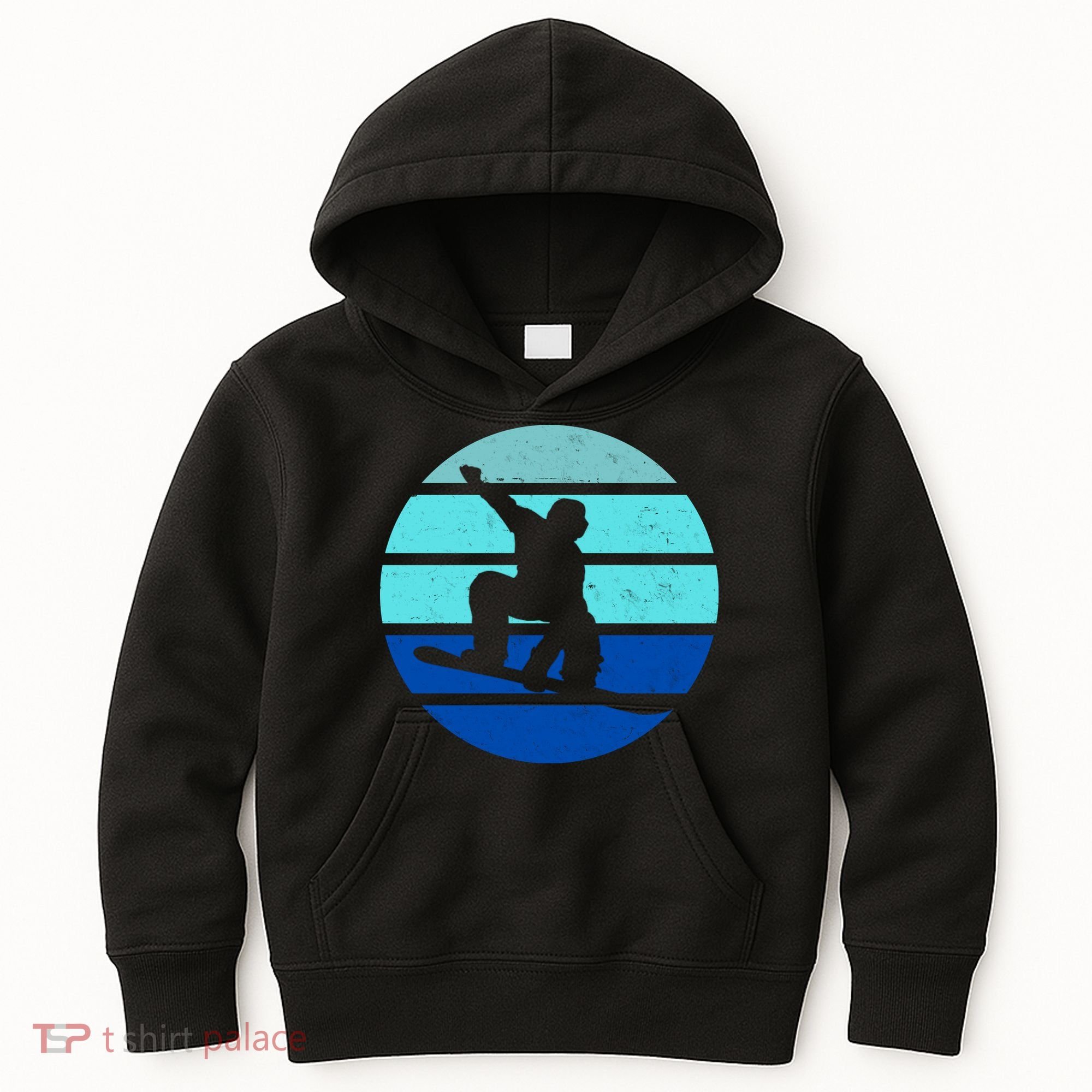 Retro Snowboarding Winter Sport Kids Hoodie