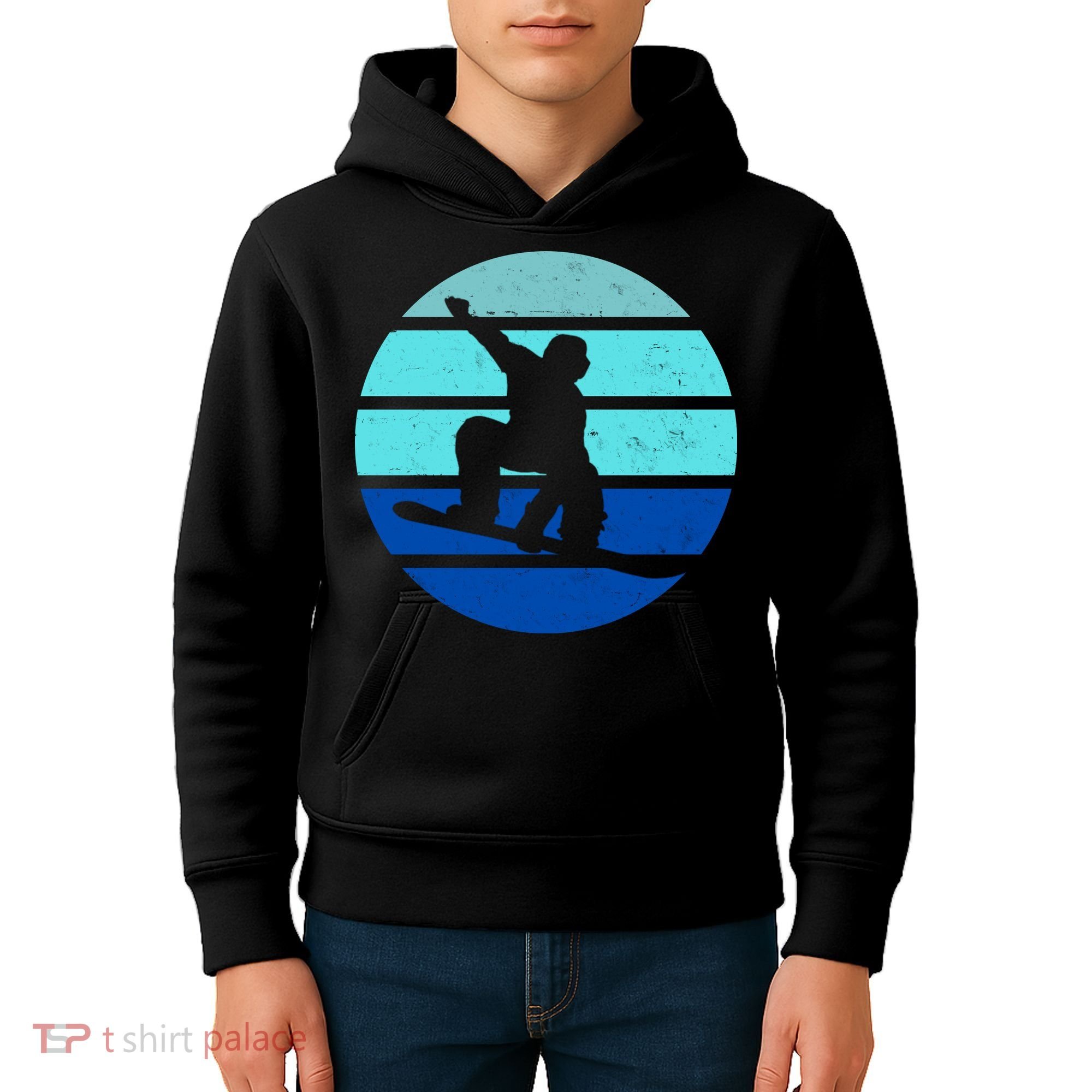 Retro Snowboarding Winter Sport Kids Hoodie