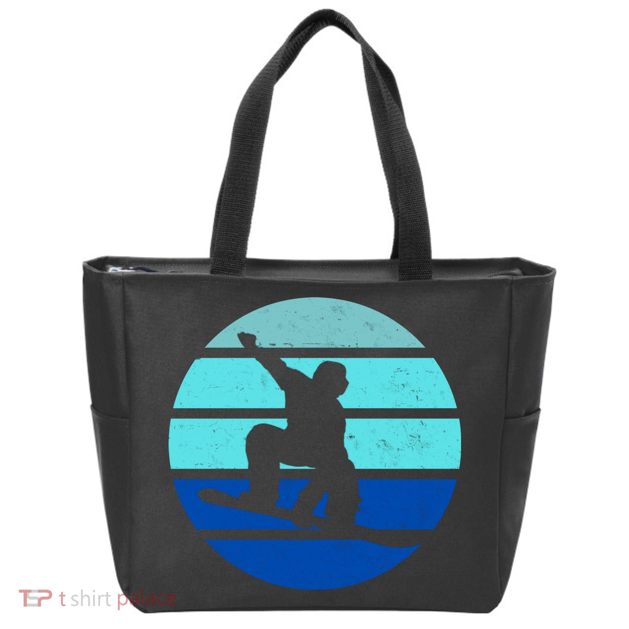 Retro Snowboarding Winter Sport Tote Bag